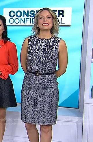 Dylan's black animal print sleeveless dress on Today