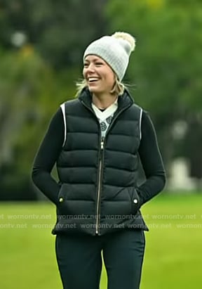 Dylan's black puffer zip vest on Today