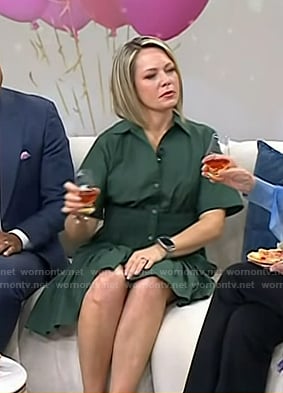 Dylan’s green smocked waist shirtdress on Today
