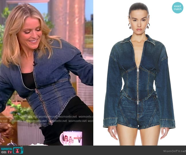 EB Denim Joni Denim Top worn by Sara Haines on The View