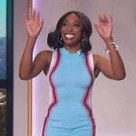 Ego Nwodim’s blue scalloped hem dress on The Jennifer Hudson Show