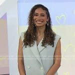 Elaine Welteroth’s light blue sleeveless blazer and skirt on Today