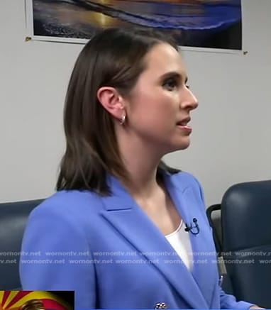 Elizabeth’s blue double breasted blazer on Good Morning America