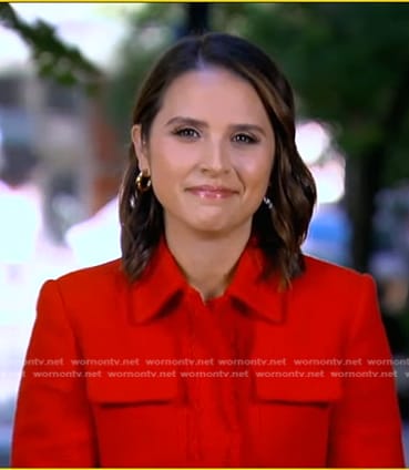 Elizabeth’s red tweed jacket on Good Morning America