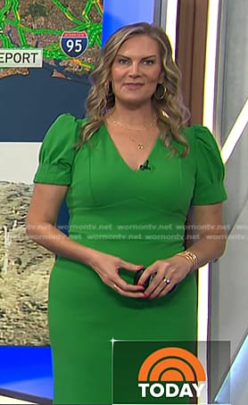 Emily West's green puff sleeve dress on Today