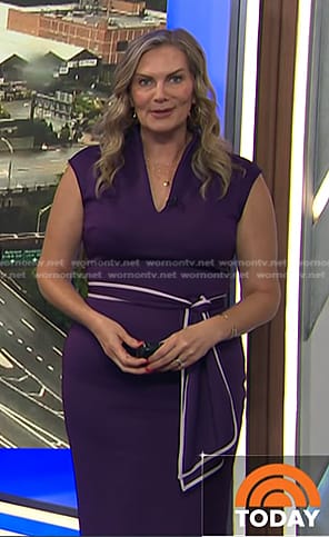 Emily West's purple tie waist dress on Today