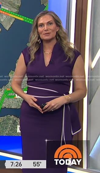 Emily West’s purple tie waist dress on Today