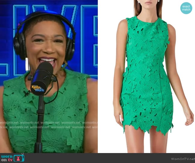 Endless Rose Floral Embroidered Sheath Dress worn by Deja Vu on Live with Kelly and Mark