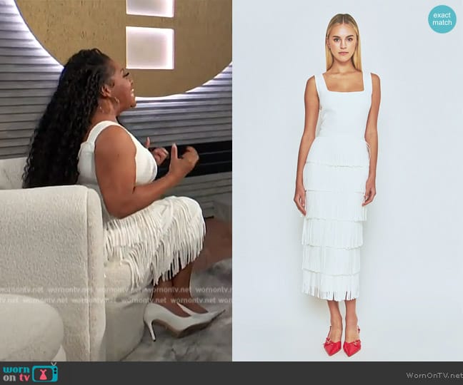 Endless Rose Knit Fringe Long Dress worn by Sherri Shepherd on E! News