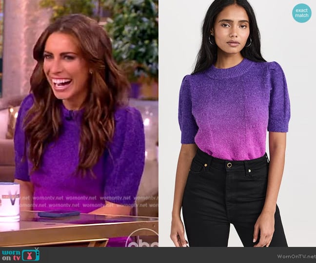 English Factory Short Sleeve Pullover Sweater worn by Alyssa Farah Griffin on The View