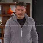 Eric's grey zip front hoodie on Days of our Lives