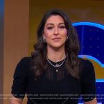 Erielle’s black striped knit sweater on Good Morning America