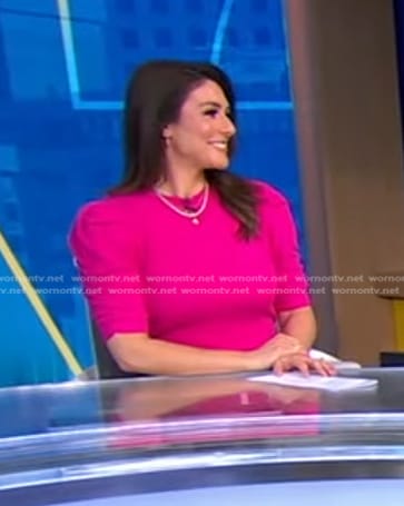 Erielle’s pink puff sleeve sweater on Good Morning America