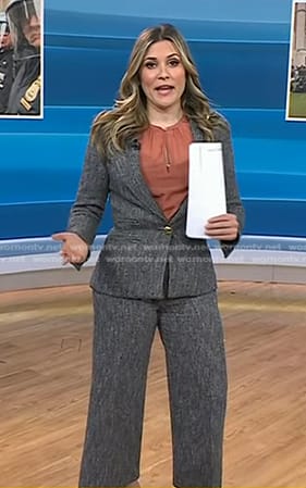 Erin McLaughlin's grey blazer and cropped pants on Today