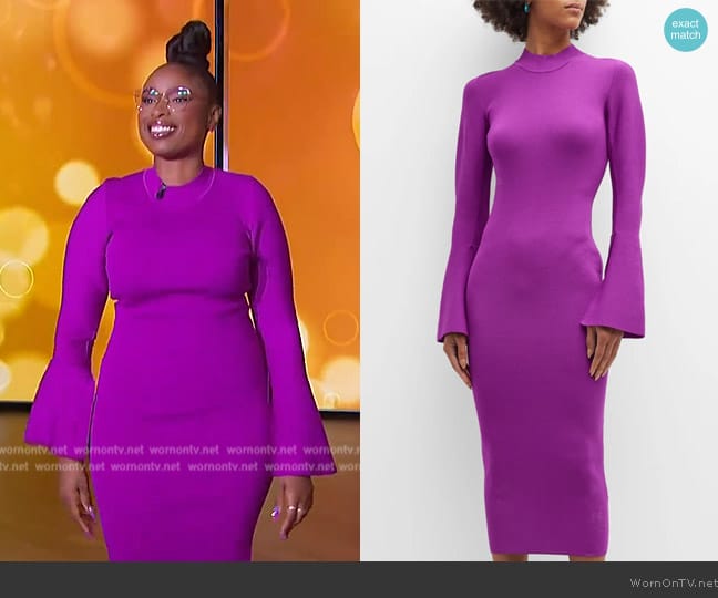  Cuivre Knitted Midi Dress Essentiel Antwerp worn by Jennifer Hudson on The Jennifer Hudson Show