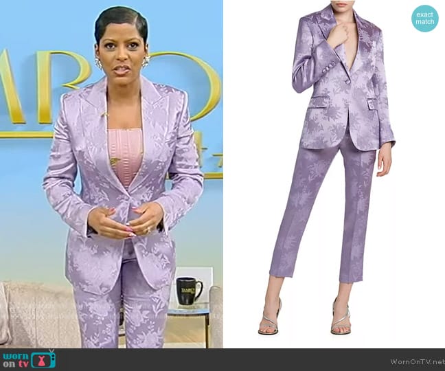 Etro Fluid Floral Brocade Single-Breasted Blazer Jacket worn by Tamron Hall on Tamron Hall Show