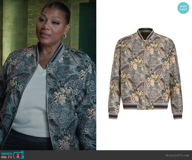 Etro Patterned-jacquard bomber jacket worn by Robyn McCall (Queen Latifah) on The Equalizer