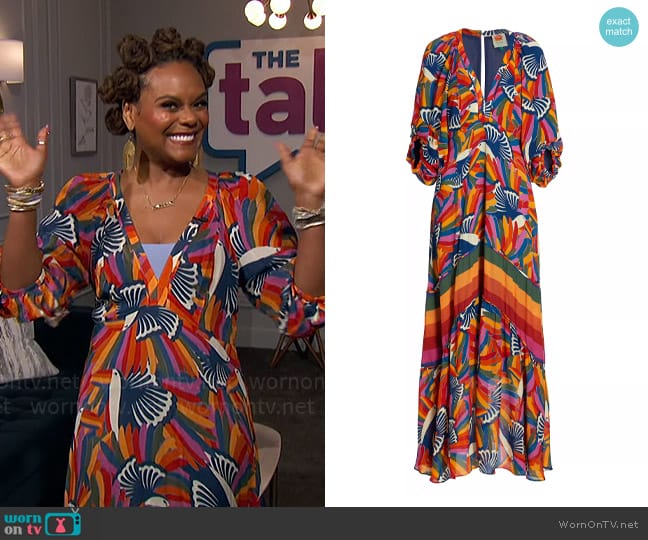 FARM Rio Toucan Print Maxi Dress worn by Tabitha Brown on The Talk