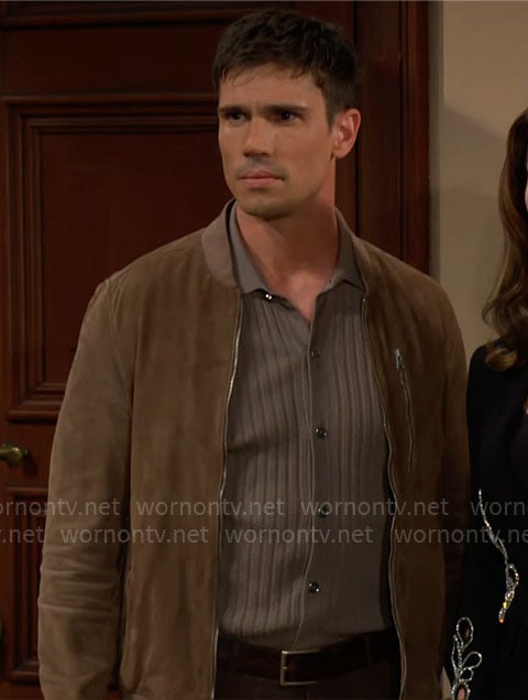 Finn's brown suede jacket on The Bold and the Beautiful