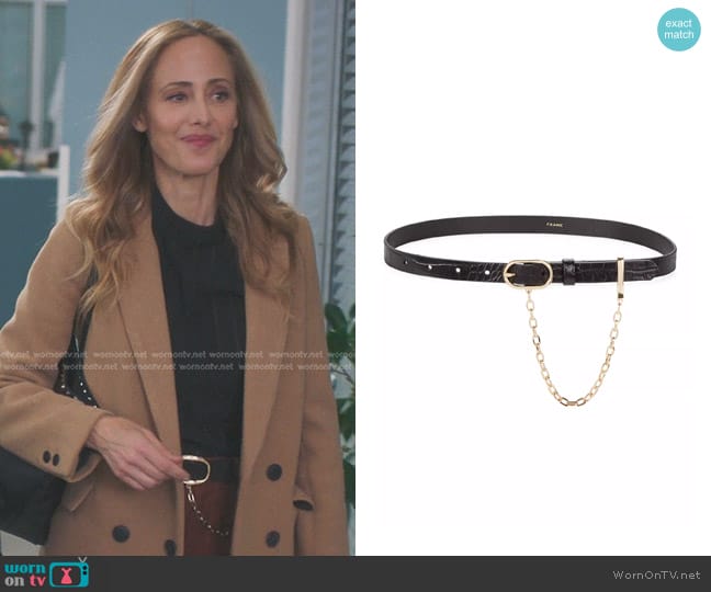 Frame Le Petit Oval Buckle Belt with Chain worn by Teddy Altman (Kim Raver) on Greys Anatomy