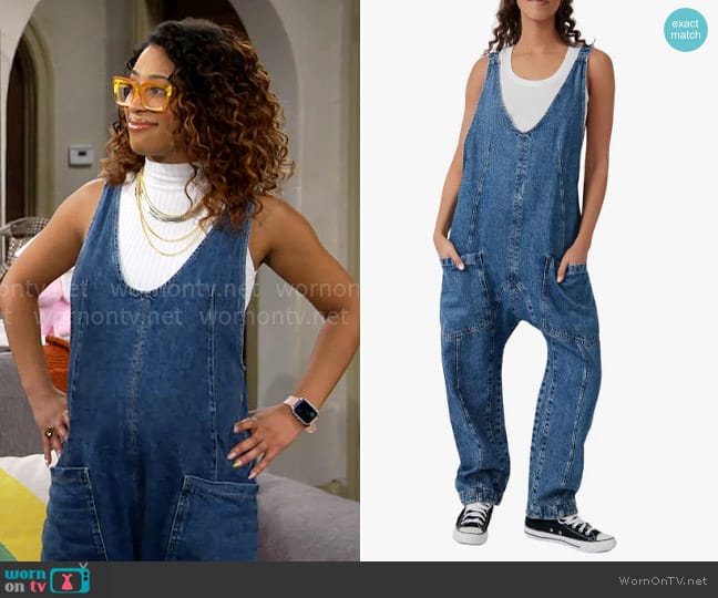 WornOnTV: Courtney’s denim jumpsuit on The Neighborhood | Skye Townsend ...