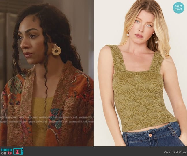 Free People Love Letter Floral Knit Camisole worn by Patience (Chelsea Tavares) on All American