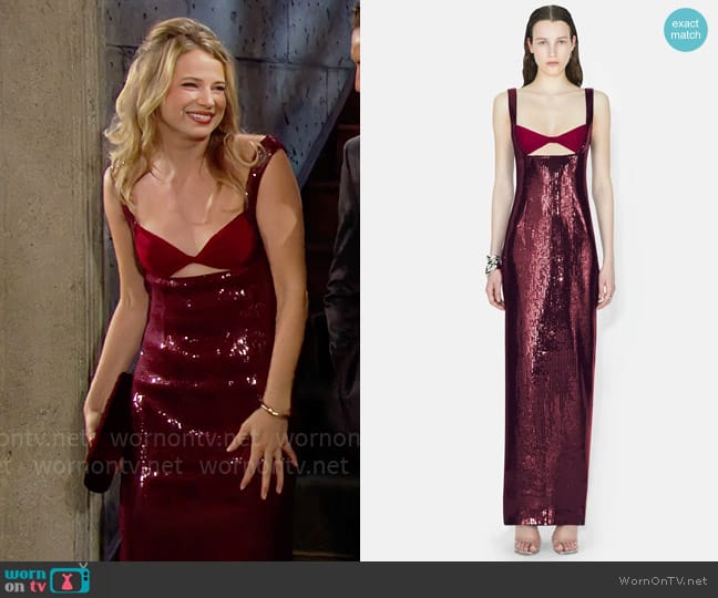 Galvan Liquid Twist Dress worn by Summer Newman (Allison Lanier) on The Young and the Restless