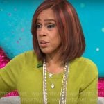 Gayle King’s green sweater dress on CBS Mornings