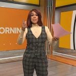 Gayle King’s plaid waistcoat and pants on CBS Mornings