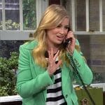 Gemma’s striped top and green blazer on The Neighborhood