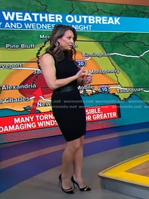 Ginger’s black mesh inset pumps on Good Morning America