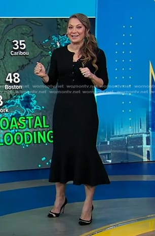 Ginger's black mesh inset pumps on Good Morning America