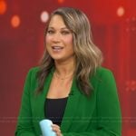 Ginger’s green open jacket on Good Morning America