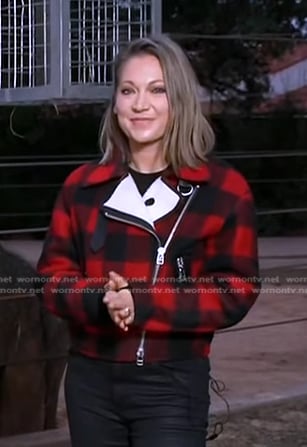 Ginger's red buffalo jacket on Good Morning America