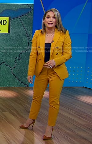 Ginger's yellow blazer and pant suit on Good Morning America