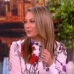 Ginger Zee’s white floral print dress on The View