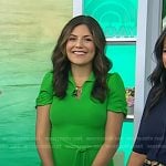 Adrianna’s green tie waist collared dress on Today