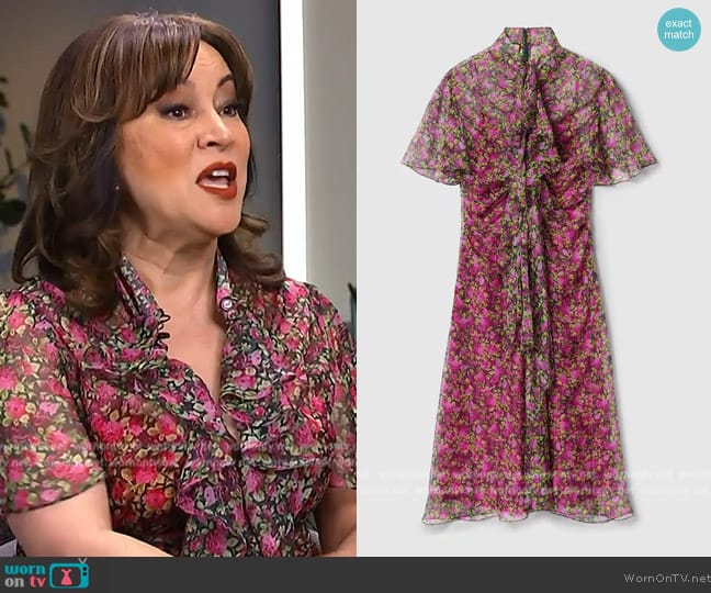 Gucci Floral Print Silk Evening Dress worn by Jennifer Tilly on E! News