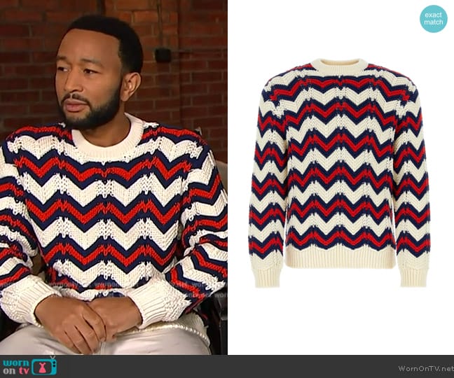 Gucci Chevron Knit Jumper worn by John Legend on E! News