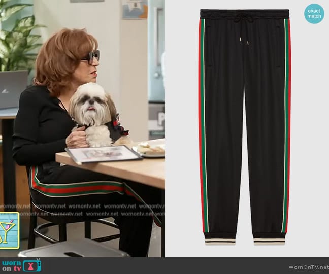 Gucci Technical Jersey Jogging Pants worn by Joy Behar on The View