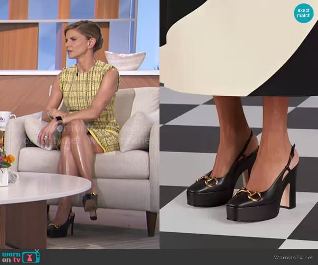 Gucci Baby Horsebit Slingback Platform Pump worn by Natalie Morales on The Talk