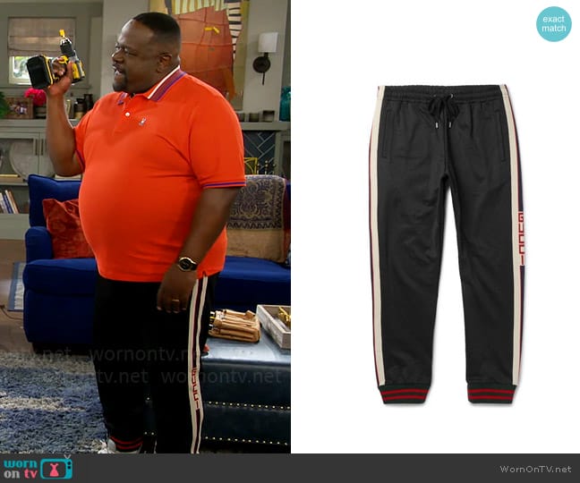 Gucci Tech Jersey Sweatpants worn by Calvin (Cedric The Entertainer) on The Neighborhood