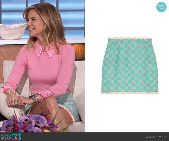 Gucci Tweed Mini Skirt worn by Natalie Morales on The Talk