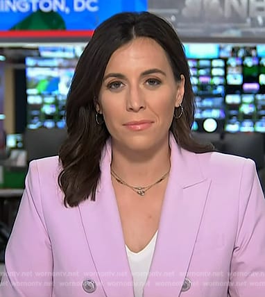 Hallie Jackson’s pink double breasted blazer on Today