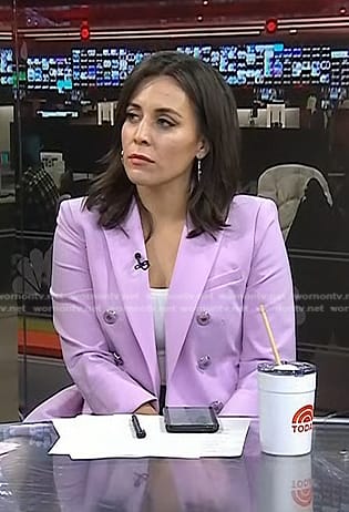 Hallie Jackson’s pink double breasted blazer on Today