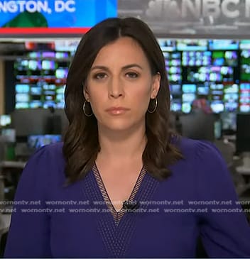 Hallie Jackson’s purple ladder lace trim top on Today