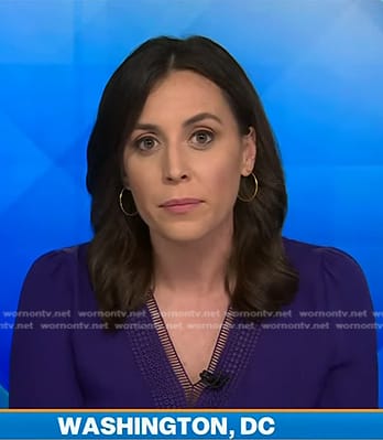 Hallie Jackson’s purple ladder lace trim top on Today