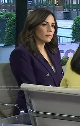 Hallie Jackson’s purple double breasted blazer on Today