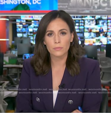 Hallie Jackson’s purple double breasted blazer on Today