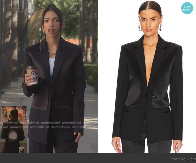 Helmut Lang Cutout Blazer worn by Zaara (Tara Raani) on Grown-ish